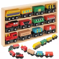 Pociągi dla dzieci - Drewniana Kolejka Pociąg Na Magnes W Gablocie Lt326 - miniaturka - grafika 1
