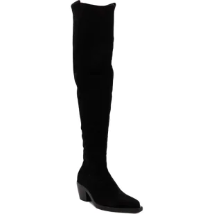 Pinko Skórzane kozaki STRAUSS TEXANO CUISSARD SUEDE - Kozaki damskie - miniaturka - grafika 1