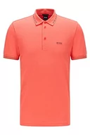 Koszulki męskie - BOSS Męska koszulka polo Paule Slim-Fit z logo na kołnierzu, Open Red646, S - miniaturka - grafika 1
