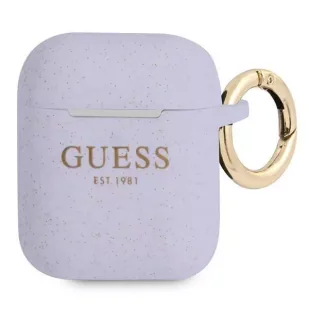 Guess GUA2SGGEU AirPods cover purpurowy/purple Silicone Glitter - Akcesoria do słuchawek - miniaturka - grafika 1