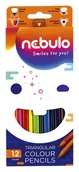 Przybory szkolne - Kredki ołówkowe trójkątne 12 kolorów NEBULO - miniaturka - grafika 1