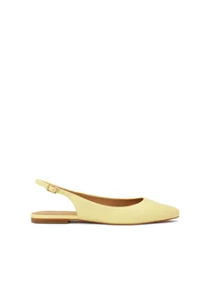 Jasnożółte płaskie czółenka z odkrytą piętą - Czółenka - miniaturka - grafika 1