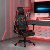 Fotele gamingowe - Lumarko Masujący fotel gamingowy z podnóżkiem, czarny i winna czerwień - miniaturka - grafika 1