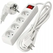 Przedłużacze i rozgałęźniki - Przedłużacz Listwa Zasilająca 4 Gniazda 3m 3680W 3*1,5mm2 Z Wyłącznikiem - miniaturka - grafika 1