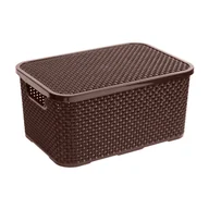 Pojemniki kuchenne - Kosz z pokrywką Rattan 7 L brązowy BRANQ - miniaturka - grafika 1