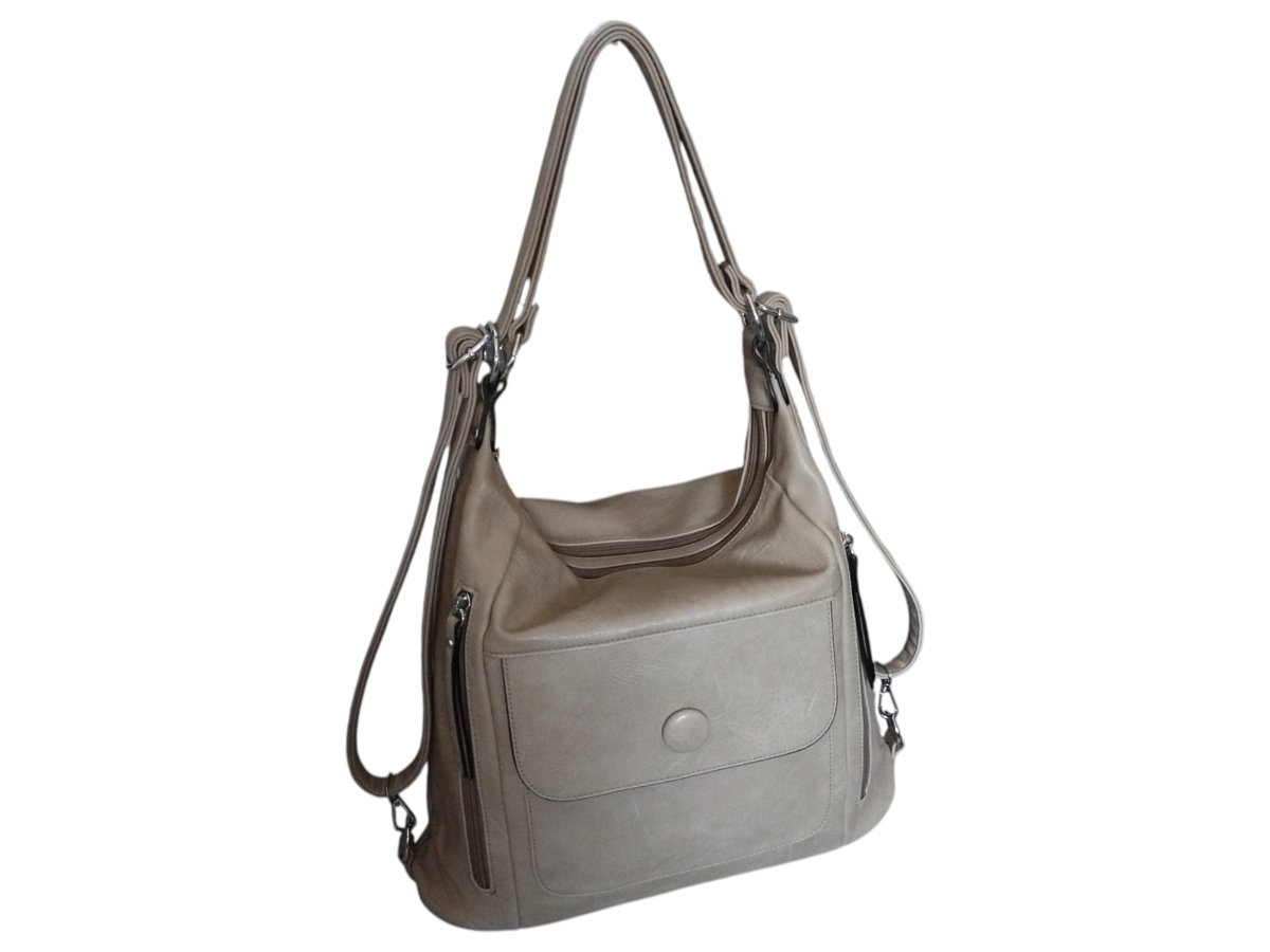 Torebko-Plecak, Torebka Damska, Miejska Listonoszka Na Ramię, Beżowy