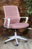 Fotele i krzesła biurowe - Fotel obrotowy do biurka OTTO różowo-biały - miniaturka - grafika 1