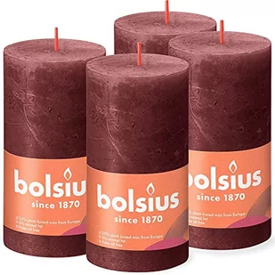 Bolsius Świece pieńkowe Shine, 6 szt., 130x68 mm, aksamitna czerwień Sfeerpunt - Świece - miniaturka - grafika 1
