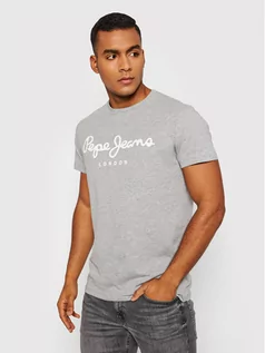 Koszulki męskie - Pepe Jeans T-Shirt Original PM508210 Szary Slim Fit - grafika 1