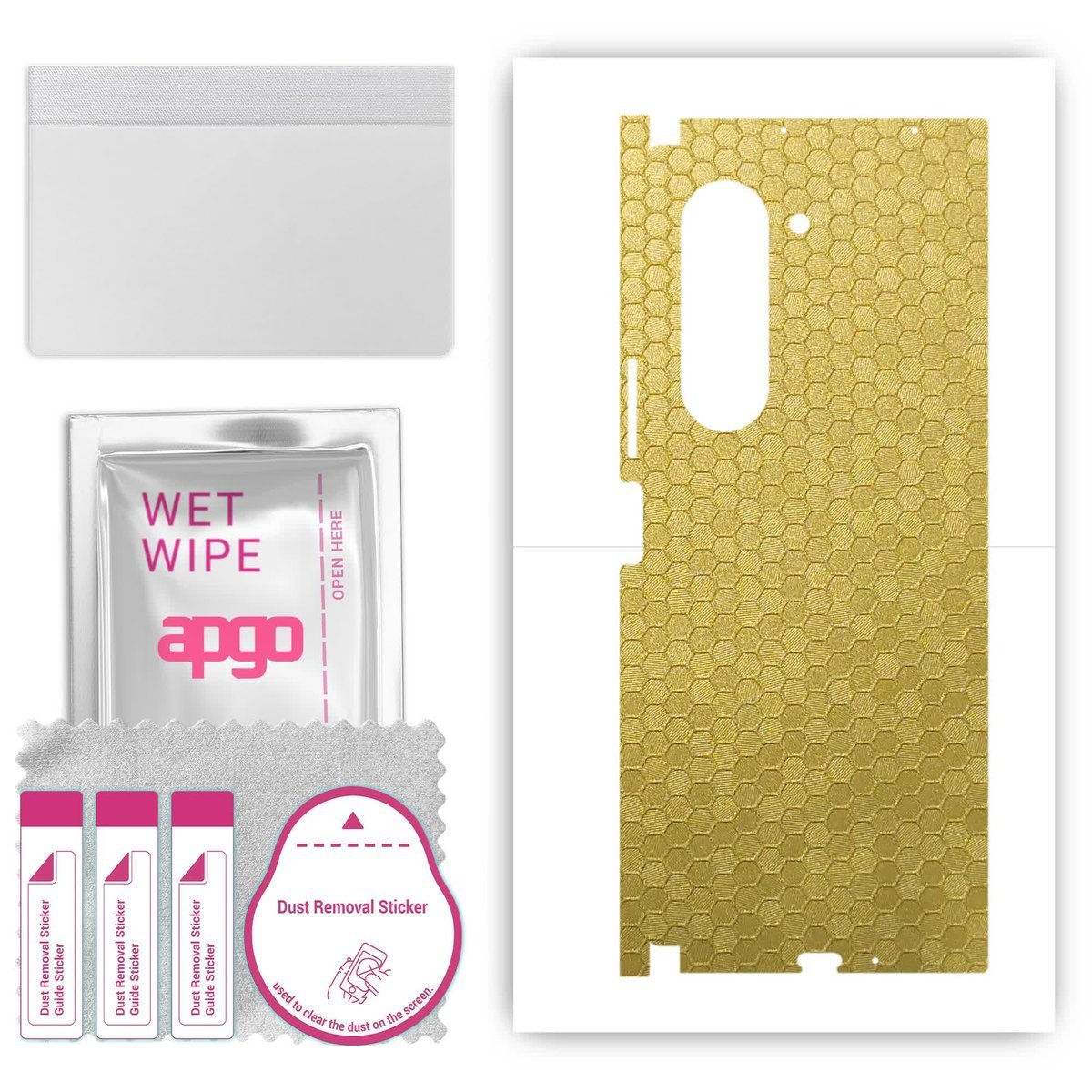 Folia naklejka skórka strukturalna na TYŁ+BOKI do Samsung Galaxy Z Fold 6 - Plaster Miodu Złoty - apgo SKINS