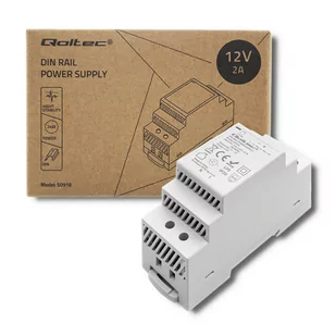 Qoltec Zasilacz Na Szynę Din 24W 12V 2A Szary - Pozostałe akcesoria sieciowe - miniaturka - grafika 1