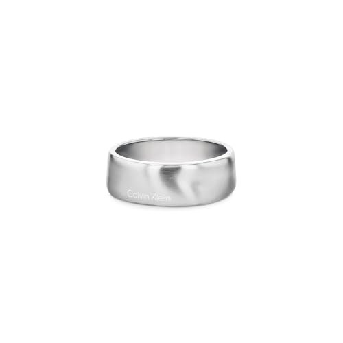 Calvin Klein Męski pierścionek z kolekcji CK METALLIC WAVES ze stali nierdzewnej - 35100037H, Stal nierdzewna, Bez kamieni szlachetnych