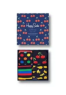 Skarpetki damskie - Happy Socks Classic Gift Set, kolorowe i zabawne, Skarpety dla dzieci, Czarny-Czerwony-Żółty 4 pary (0-12M) - miniaturka - grafika 1