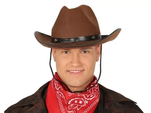 KAPELUSZ KOWBOJ BRĄZOWY - Dodatki do strojów karnawałowych - miniaturka - grafika 1