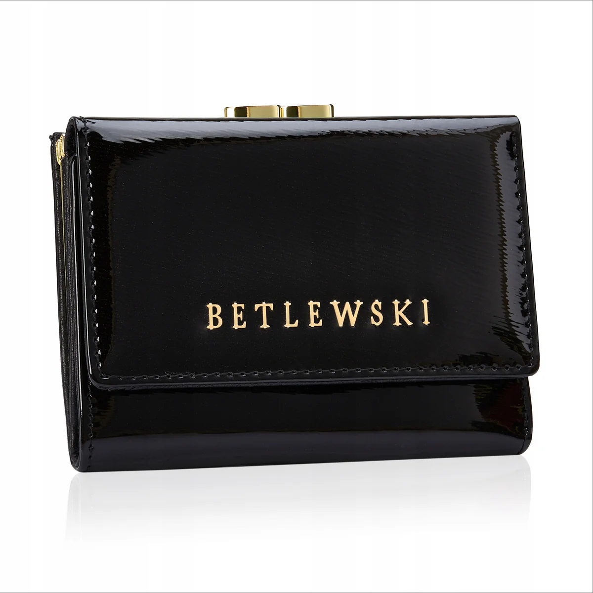 Betlewski portfel ZBPD-BS-14 damski skóra naturalna lakierowany błyszczący