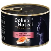 Mokra karma dla kotów - Dolina Noteci Premium Kot Bogata w łososia puszka 185g - miniaturka - grafika 1