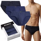 Majtki męskie - SLIPY MĘSKIE ATLANTIC CLASSIC 3MP188/GRA/NIE/NIEC 3PAK *L* - miniaturka - grafika 1