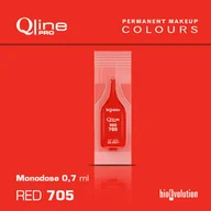 Pozostałe akcesoria kosmetyczne - Jednorazowy pigment do makijażu permanentnego ust Bioevolution Red 705 Qline Pro 0,7ml monodose - miniaturka - grafika 1