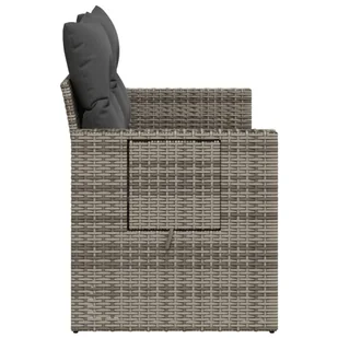 Sofa ogrodowa z poduszkami, 2-osobowa, szara, polirattan Lumarko! - Sofy ogrodowe - miniaturka - grafika 7