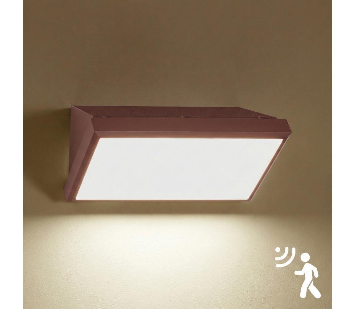 Brilagi-LED Kinkiet zewnętrzny z czujnikiem TRIANGLE LED/20W/230V brązowy IP65