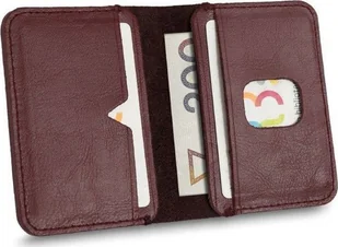 Solier Cienki skórzany męski portfel SOLIER SW11 SLIM bordowy uniwersalny - Portfele - miniaturka - grafika 1