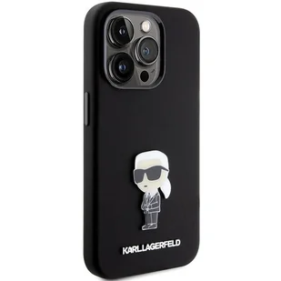 Etui Karl Lagerfeld KLHCP15XSMHKNPK Apple iPhone 15 Pro Max Silicone Ikonik Metal Pin czarny/black - Etui i futerały do telefonów - miniaturka - grafika 5