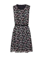 Sukienki - ONLY Women's ONLMEDINA S/L Belt Dress WVN sukienka, Black/AOP: Flower, 36, Czarny/Aop: kwiatowy., 36 - miniaturka - grafika 1