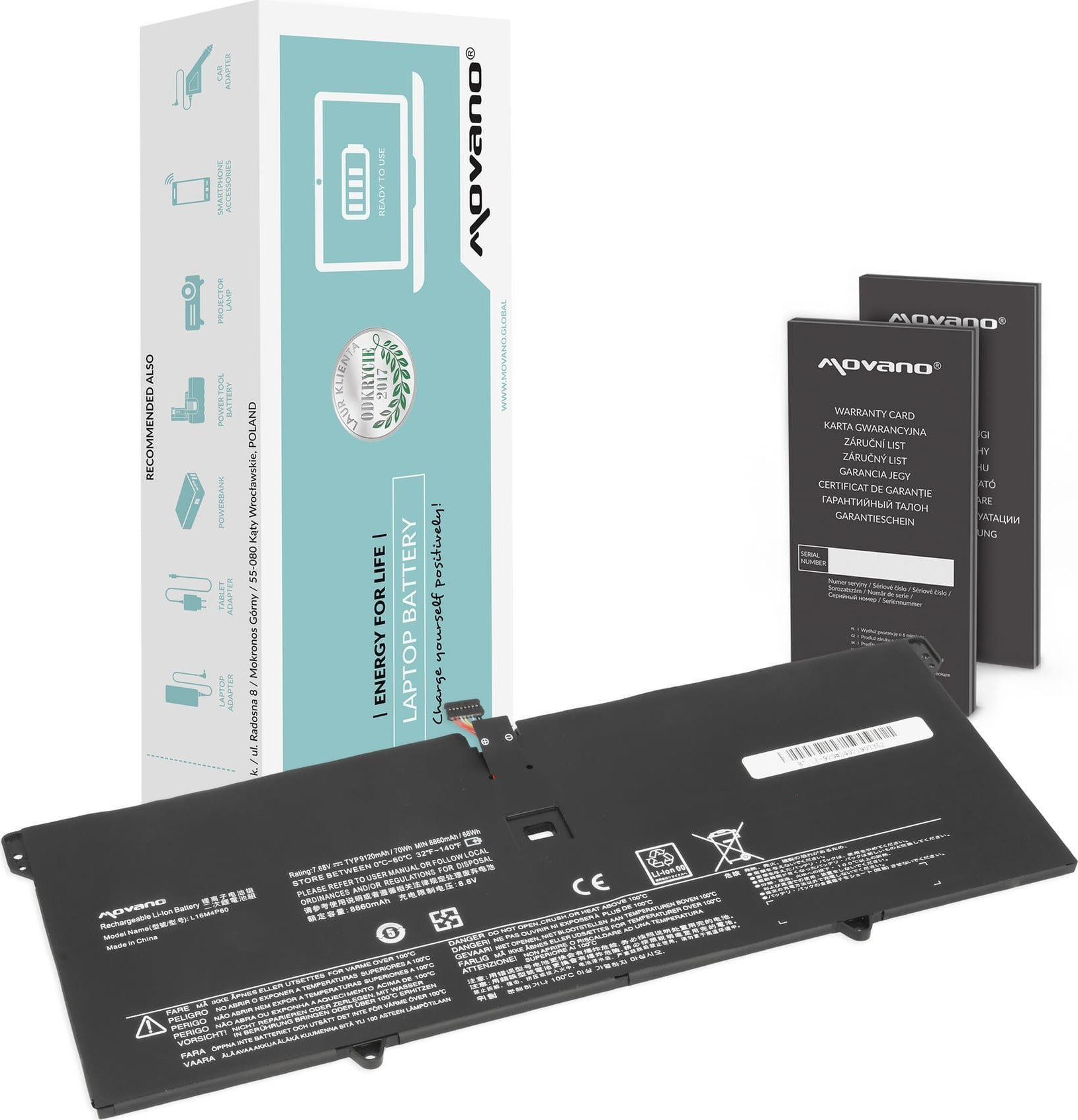 Bateria Movano Bateria Movano do Lenovo Yoga 920, 920-13IKB