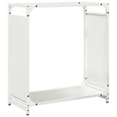 Wózki magazynowe - vidaXL Stojak na drewno opałowe biały Stal walcowana na zimno - miniaturka - grafika 1