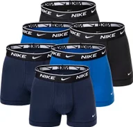 Majtki męskie - Bokserki męskie NIKE, zestaw 6 sztuk - kąpielówki, logo w pasie, bawełna elastyczna niebiesko-czarna M - miniaturka - grafika 1