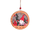 Oświetlenie świąteczne - Lampka świąteczna BELINE drewniana skrzat i domek okrągła - miniaturka - grafika 1