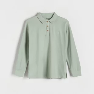 Reserved - Longsleeve polo oversize - Zielony - Koszulki dla chłopców - miniaturka - grafika 1