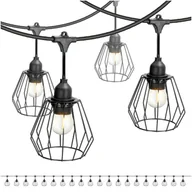 Lampy ogrodowe - ZESTAW CRETE Girlanda ogrodowa 20m + kabel 5m + 20x klosz czarny D1 - miniaturka - grafika 1