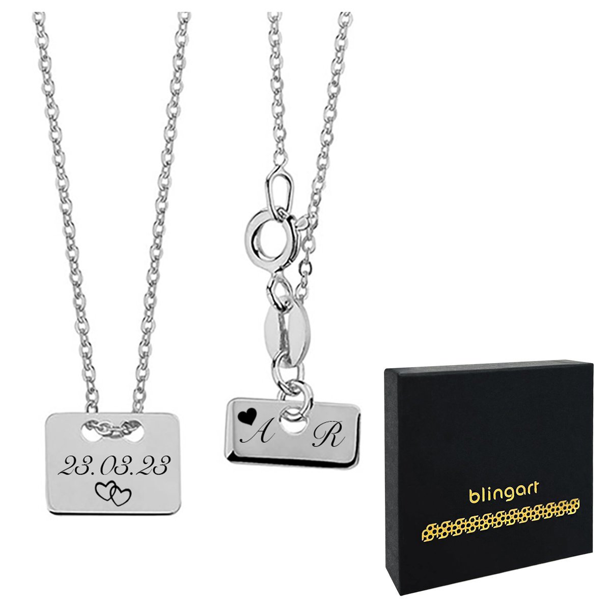 Naszyjnik srebrny z GRAWEREM damski celebrytka BLA