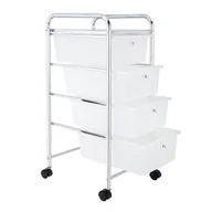 Szafki łazienkowe - Regał łazienkowy chrom + biały 32,5 x 39 x 65,5 cm AWD Interior - miniaturka - grafika 1