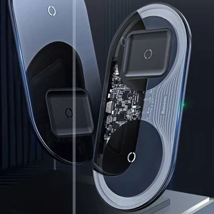 Baseus Simple 2w1 ładowarka bezprzewodowa Qi do telefonu i słuchawek AirPods 15W biały (WXJK-02) - Ładowarki do telefonów - miniaturka - grafika 10