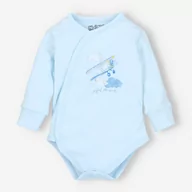 Pajacyki dla niemowląt - Błękitne body kopertowe SAMOLOTY dla chłopca-68 - miniaturka - grafika 1