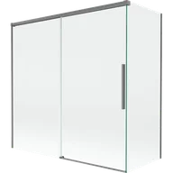 Parawany nawannowe - Mexen Rox parawan nawannowy 2-skrzydłowy rozsuwany 160 + 75 x 150 cm, transparent, gun metal - 8C9-160-075-95-00 - miniaturka - grafika 1