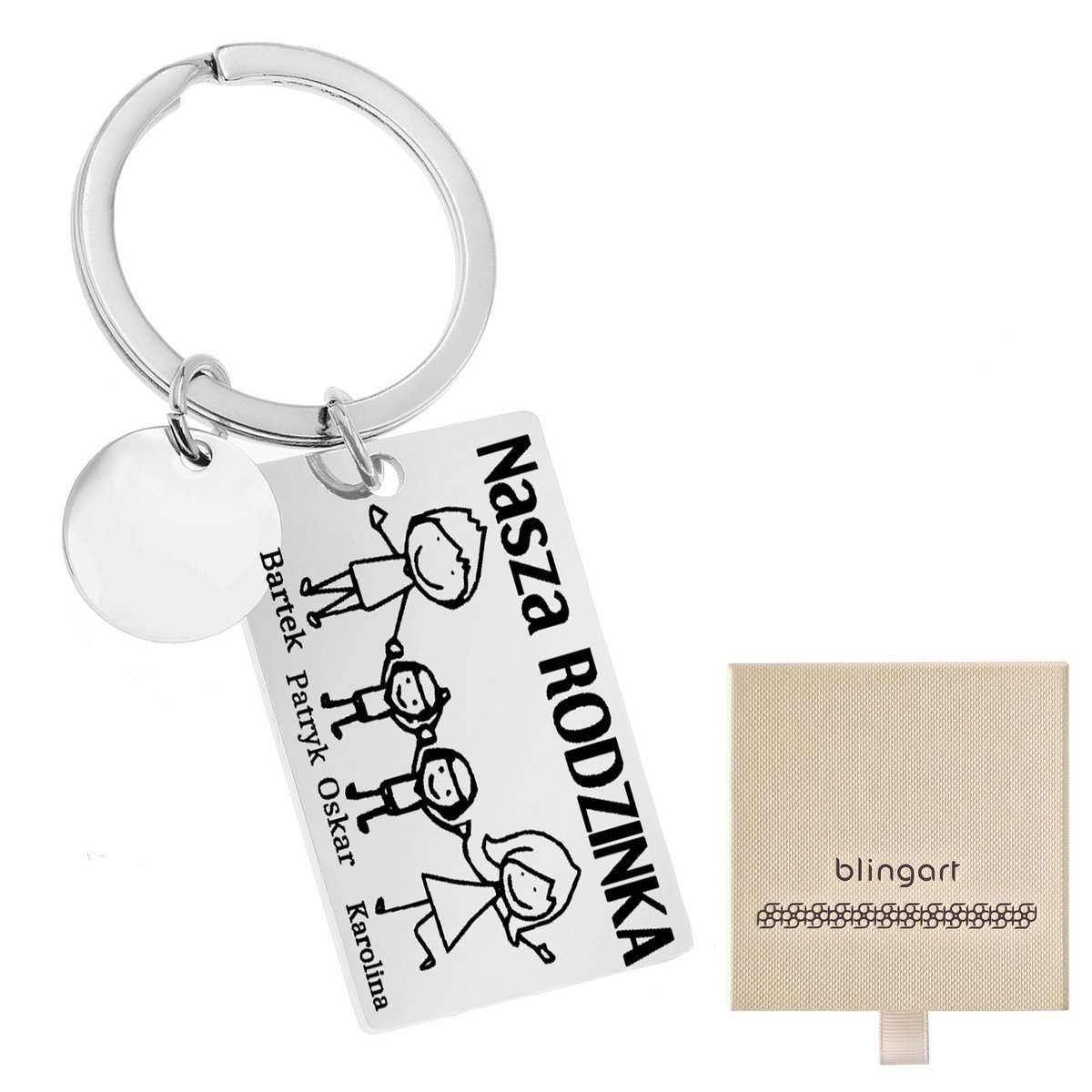 Brelok do kluczy Z GRAWEREM stal 316L