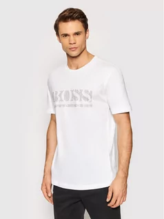 Koszulki męskie - Hugo Boss T-Shirt Tee Pixel 1 50457429 Biały Regular Fit - grafika 1