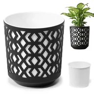 Donice - Doniczka AZTEK 300 - k/czarny + w/biały LA793-25 LAMELA - miniaturka - grafika 1