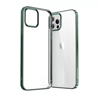 Etui i futerały do telefonów - Joyroom New Beautiful Series ultra cienkie przezroczyste etui z metaliczną ramką do iPhone 12 Pro Max zielony (JR-BP796) - miniaturka - grafika 1