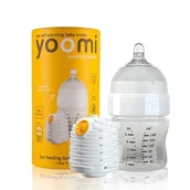 Butelki dla niemowląt - Yoomi Butelka Antykolkowa 140 ml ze Smoczkiem i Podgrzewaczem Biała 5060233560042 - miniaturka - grafika 1