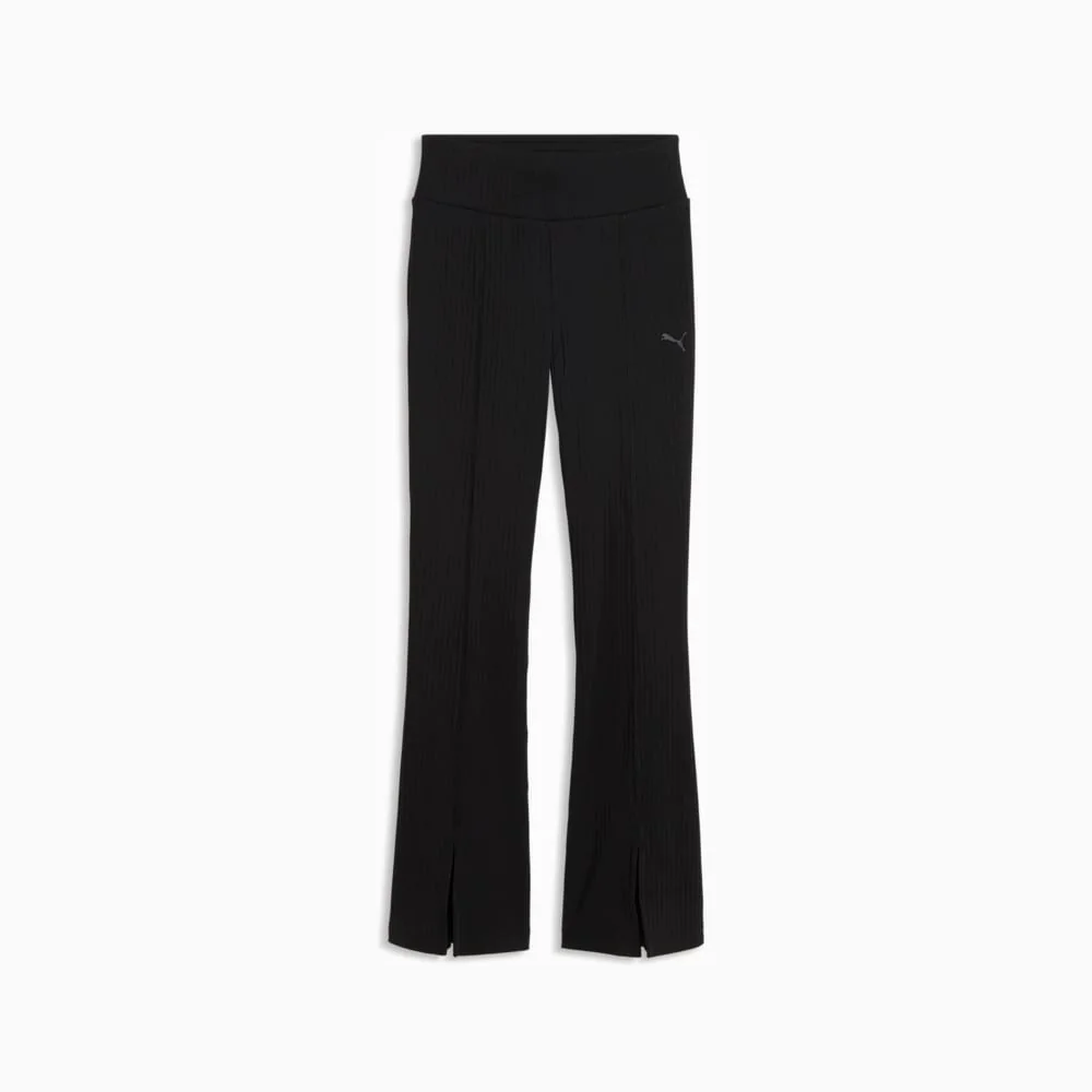Legginsy damskie PUMA prążkowane dzwony czarne bawełniane 694028 01 r. M