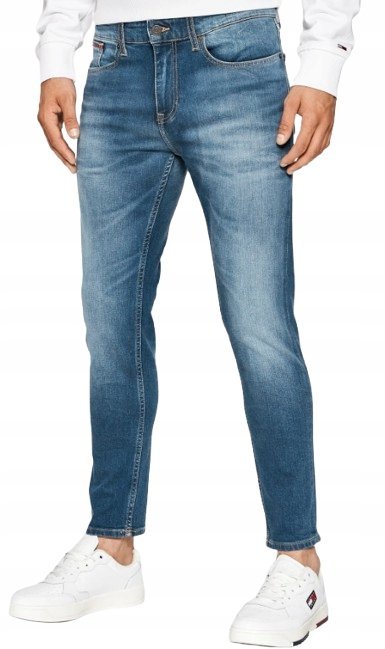 TOMMY JEANS NIEBIESKIE JEANSY MĘSKIE Z PRZETARCIAMI 31/32 1J5D