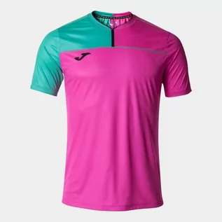 Koszulki sportowe męskie - Koszulka męska Joma smash short sleeve fluor pink/green - grafika 1