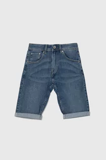 Spodnie i spodenki dla chłopców - Pepe Jeans szorty jeansowe SLIM kolor niebieski regulowana talia - grafika 1