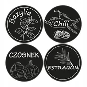 Etykiety do drukarek - Naklejki Etykiety Na Przyprawy Słoik 35mm Czarne 2 - miniaturka - grafika 1