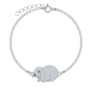 Biżuteria dla dzieci - Królik Angora Kudłaty Bransoletka srebro - MEJK Jewellery - miniaturka - grafika 1