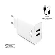 Ładowarki do telefonów - A Plus Ładowarka sieciowa FIXED 2xUSB 15W Smart Rapid Charge + Micro USB kabel 1m FIXC15-2UM-WH) Biała - miniaturka - grafika 1